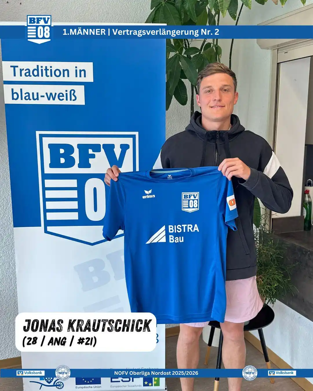 Image from Bischofswerdaer FV 08: 1.MÄNNER | Vertragsverlängerung die Zweite 🔵⚽️⚪️ …  ✍️ Der nächste bi...
