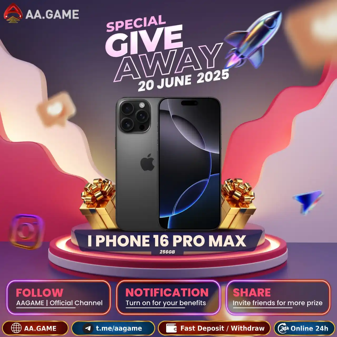 Image from AA.GAME | Channel Official: 🎉 AA.GAME new official channel lucky draw event is here! 🎉 📲 Follo...