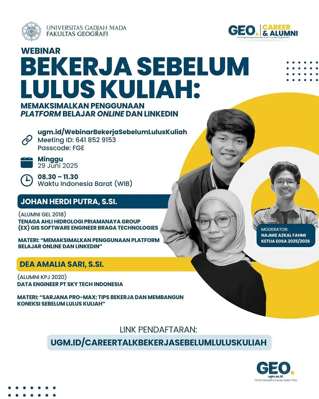 Image from 1001 Kegiatan UGM: *Bekerja Sebelum Lulus Kuliah? Emang Bisa?* ⠀ Halo Geomates! 🙌 Dalam ...