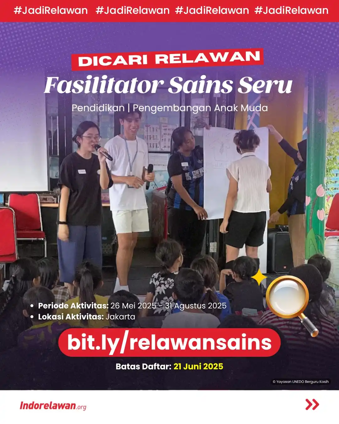 Image from Indorelawan: Buat kamu yang suka eksplor hal baru dan semangat ngajarin anak-anak, ...