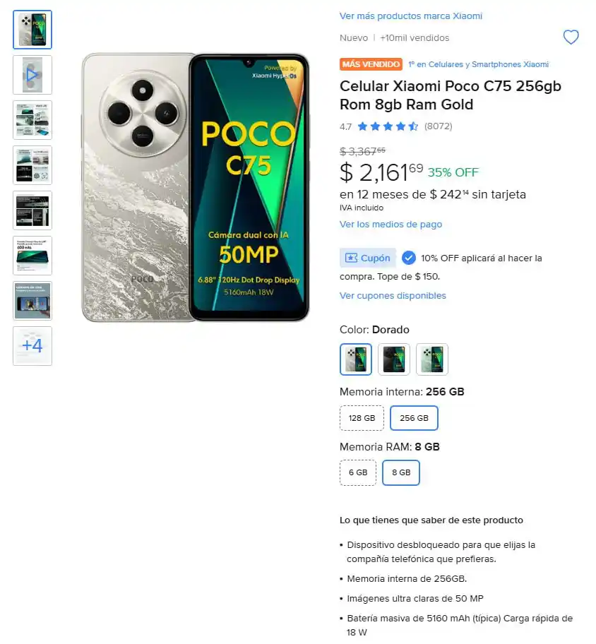Image from Ofertones México : CELULAR XIAOMI POCO C75: ¡OFERTA IRRESISTIBLE! 📱✨ MercadoLibre: Celul...