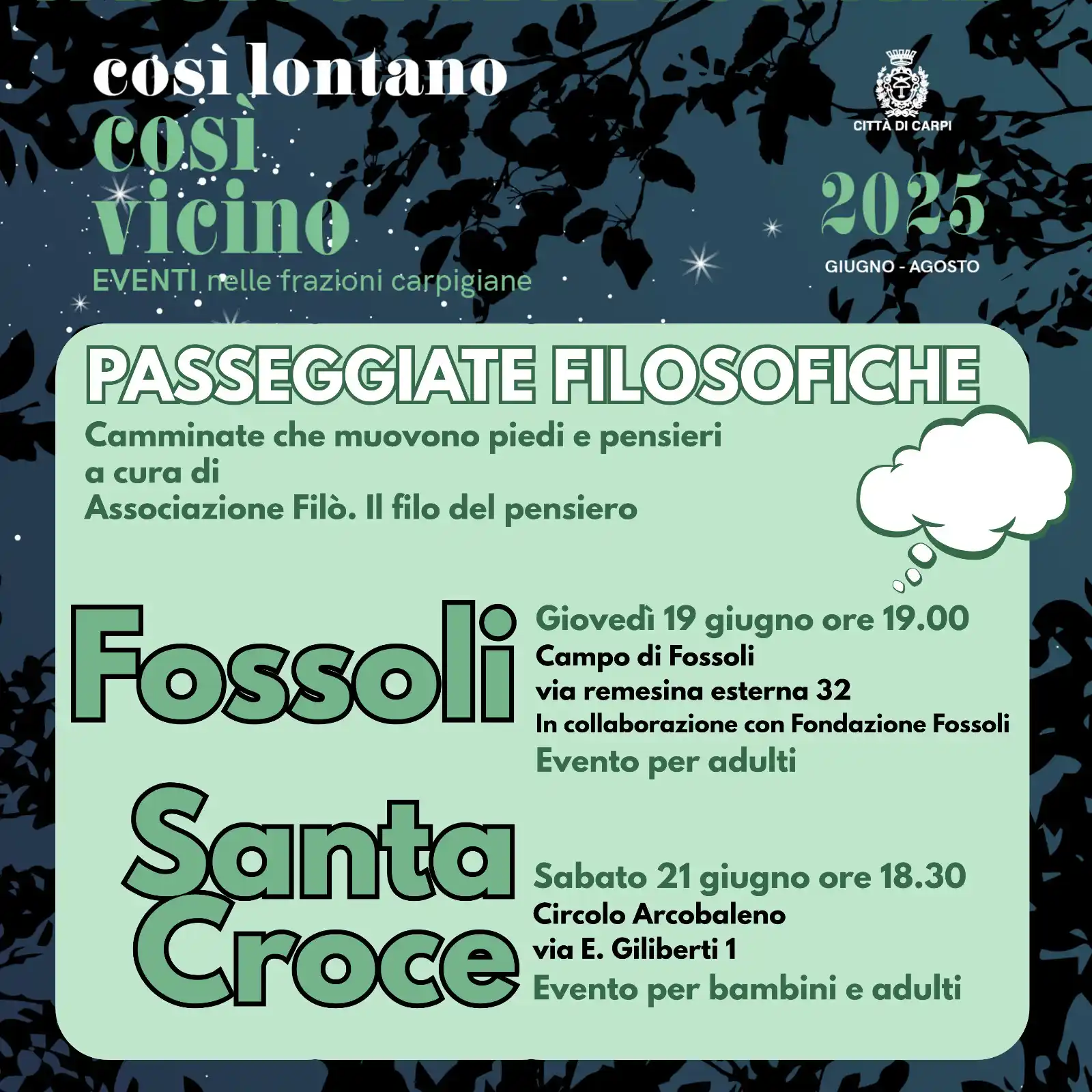 Image from Città di Carpi: eventi: 🌻 *Così lontano, così vicino: l'estate nelle frazioni carpigiane* 💭...