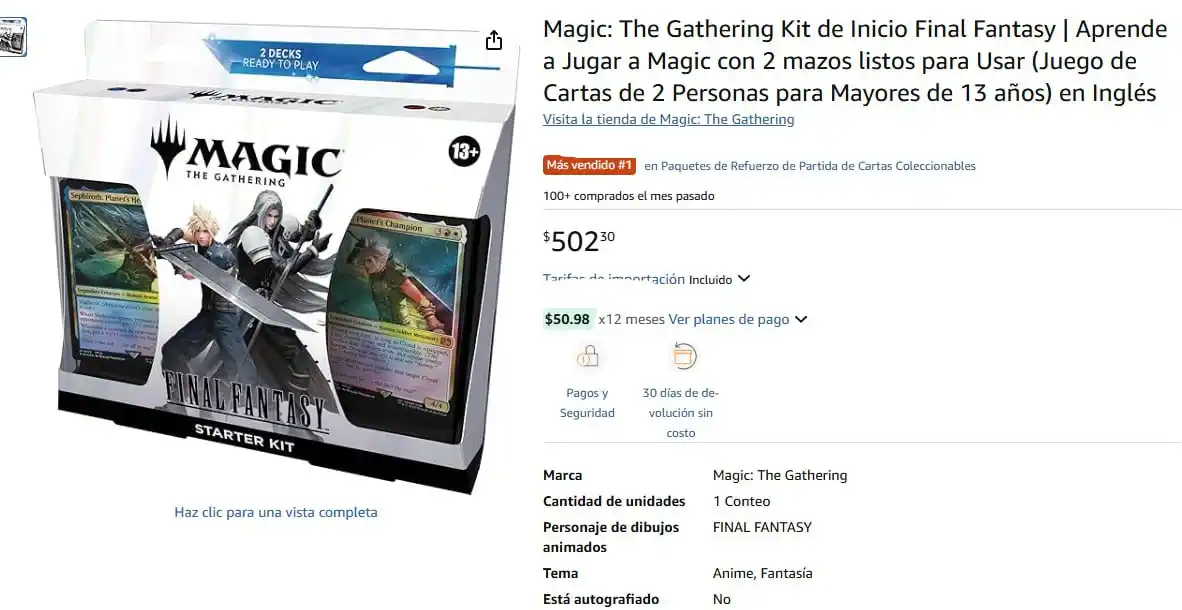 Image from Ofertones México : ¡DESATA TU PODER CON EL KIT DE INICIO FINAL FANTASY! 🎮✨ Amazon: Magic...