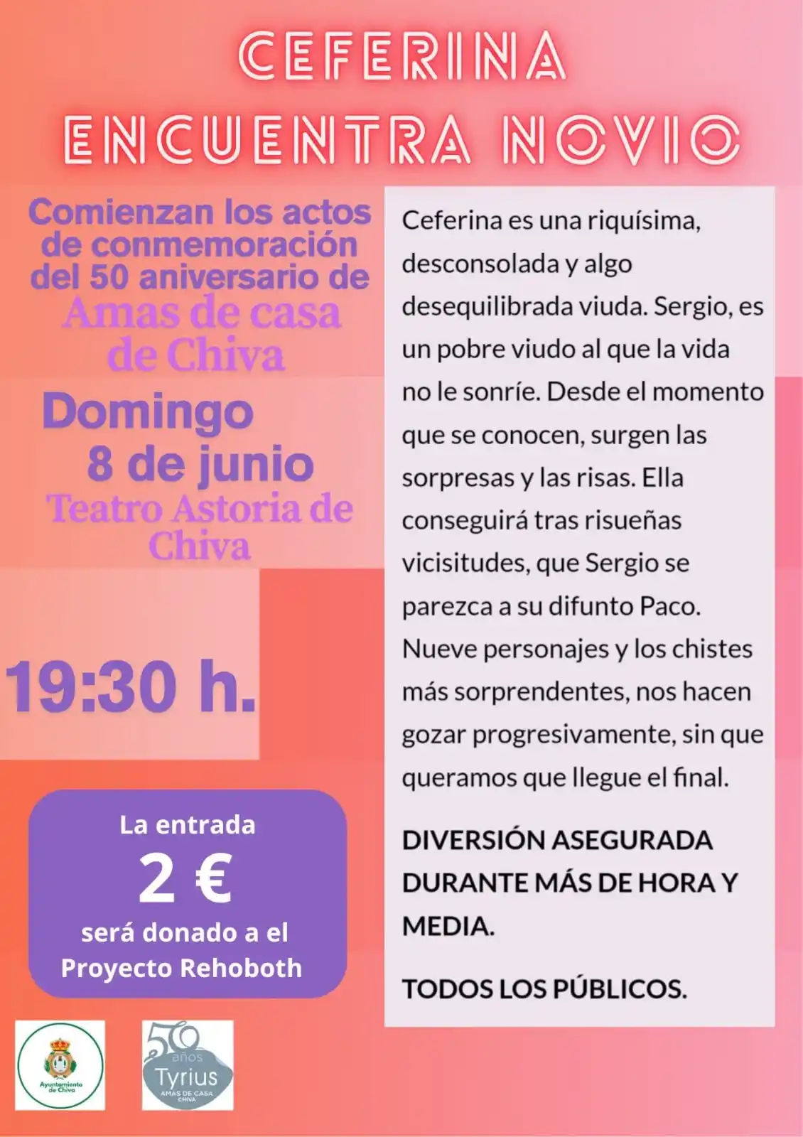 Image from Urbanizaciones y diseminados - Ayuntamiento de Chiva: ¡Este domingo tenemos planazo en el Teatro Astoria! 🎭 🗓 8 de junio ...