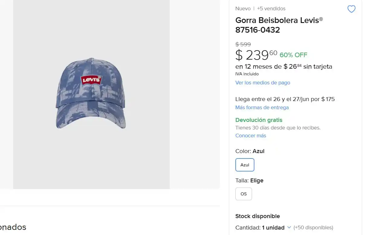 Image from Ofertones México : GORRA BEISBOLERA LEVIS® - ESTILO Y COMODIDAD EN UNO! ⚾️🧢 MercadoLibre...