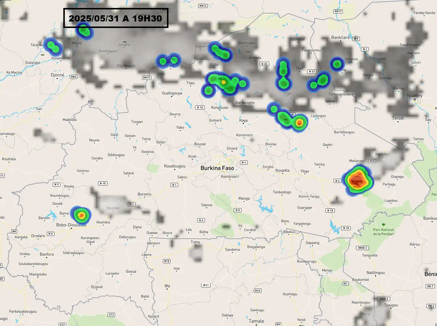 Image from METEO-Burkina (ANAM): ℹ️ *Météo du soir – 31 mai 2025* (valable jusqu’au 1er Juin à 18h)  🌬...