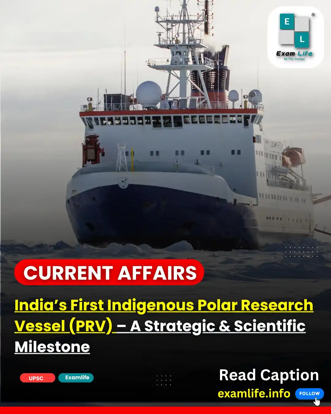 Image from Examlife.Info: *_India’s First Indigenous Polar Research Vessel (PRV) – A Strategic &...