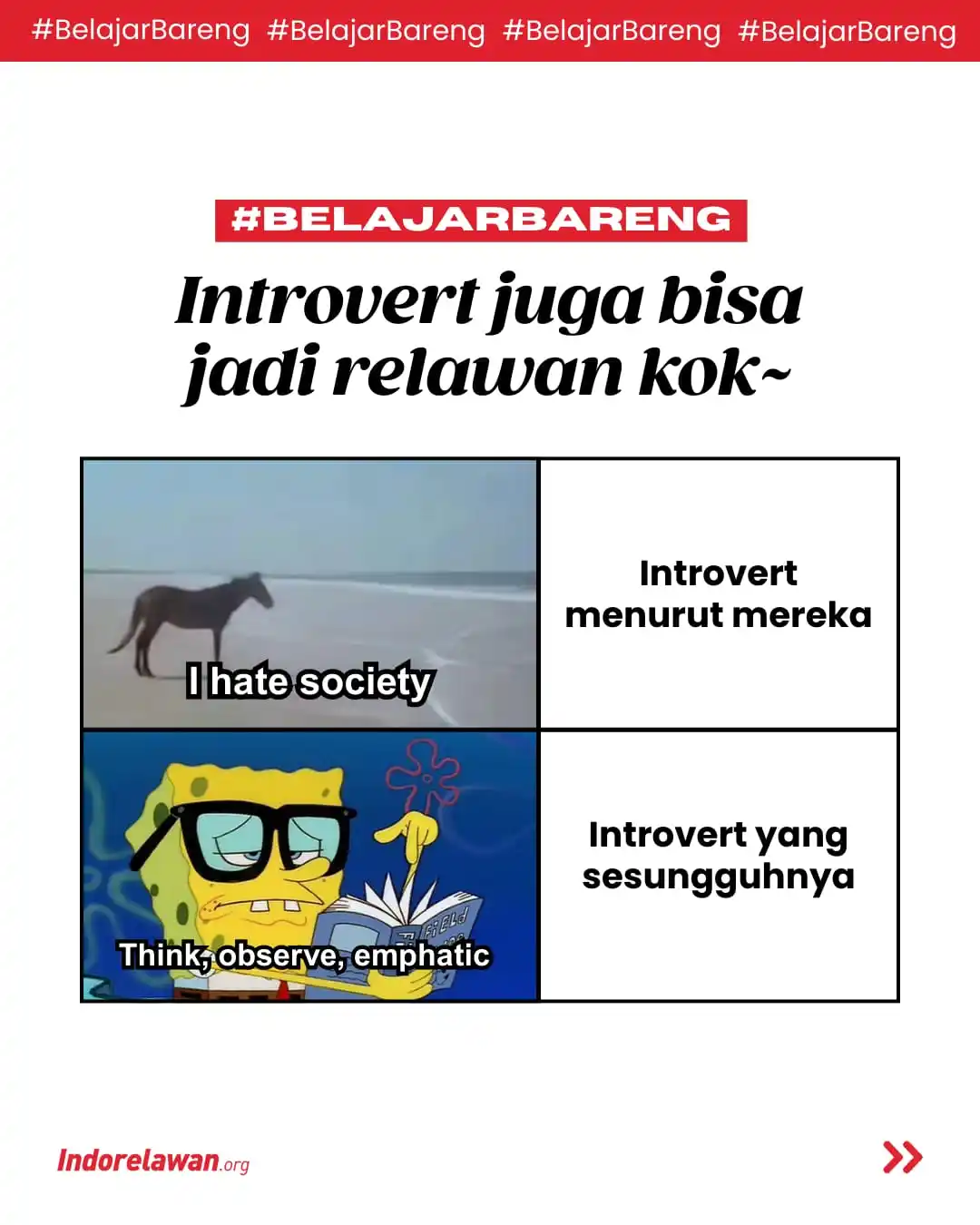 Image from Indorelawan: Introvert nggak bisa jadi relawan? Eits, siapa bilang~ 😌  Introvert j...