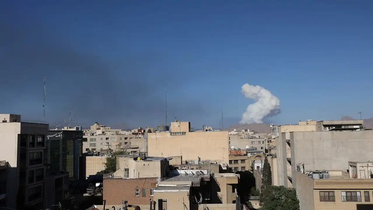 Image from SABC News: Israel bombed nuclear targets in Iran on Thursday and Iranian missiles...