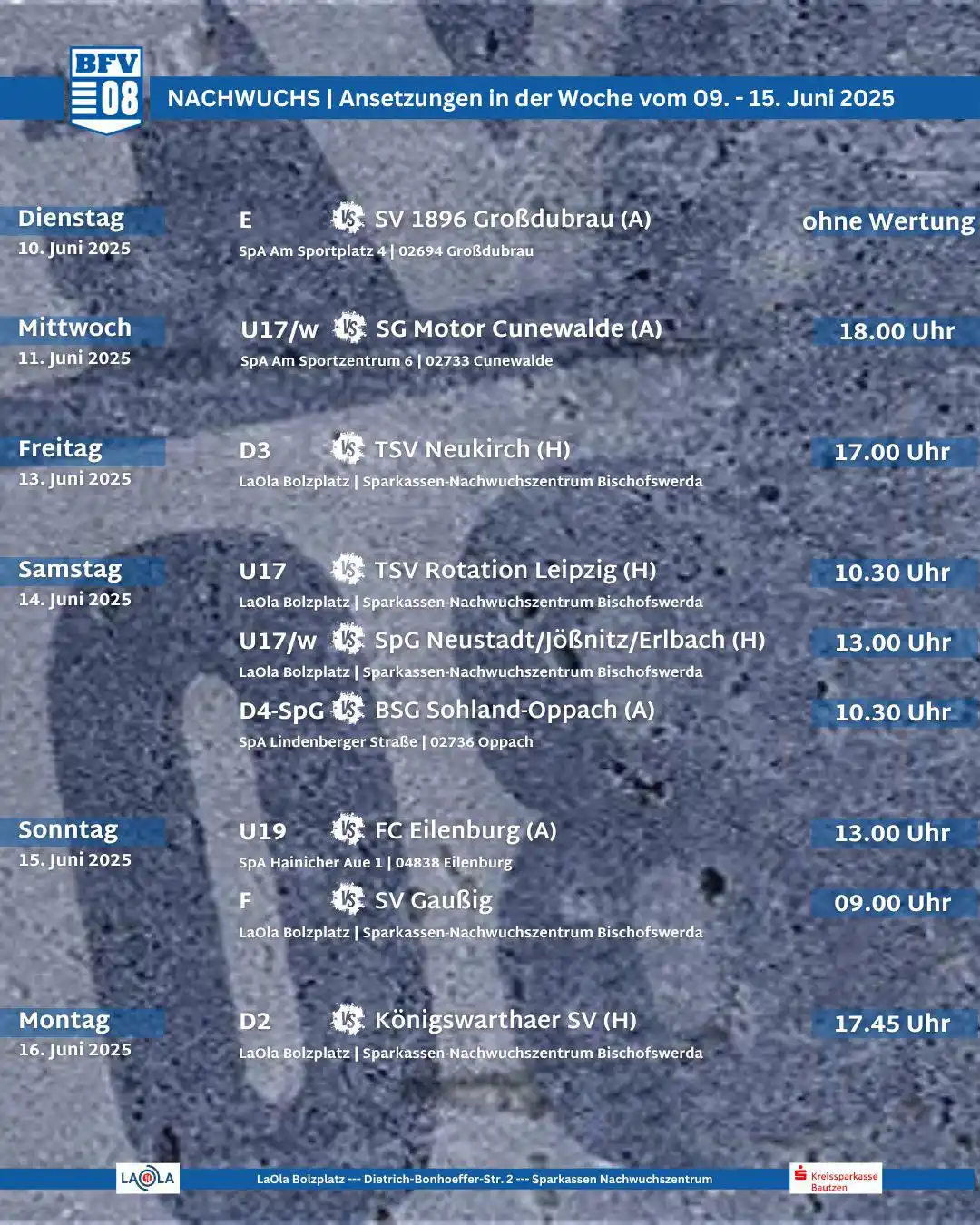 Image from Bischofswerdaer FV 08: NACHWUCHS | Ansetzungen am kommenden Wochenende 🔵⚽️⚪️ …  Jetzt ist ab...
