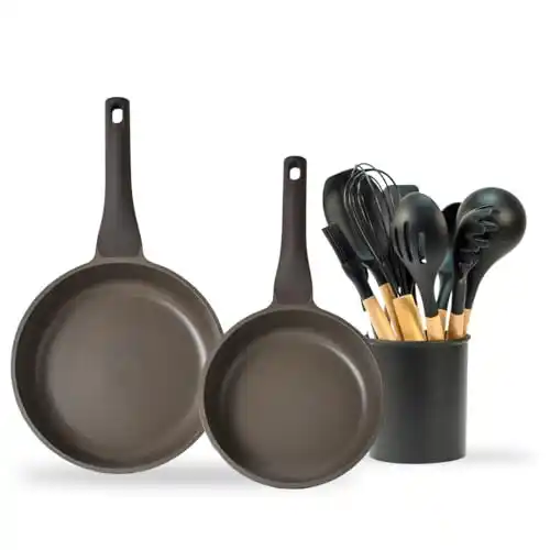 Image from Ofertones México : OFERTÓN ZANETTI: JUEGO DE SARTENES ANTIADHERENTES DE 14 PIEZAS 🍳✨ Ama...