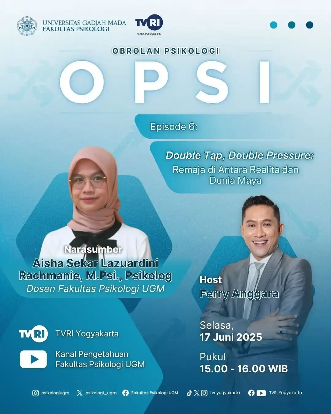 Image from 1001 Kegiatan UGM: *🎙 OPSI : Obrolan Psikologi Episode 6* Halo, teman OPSI! 👋🏻 Semak...