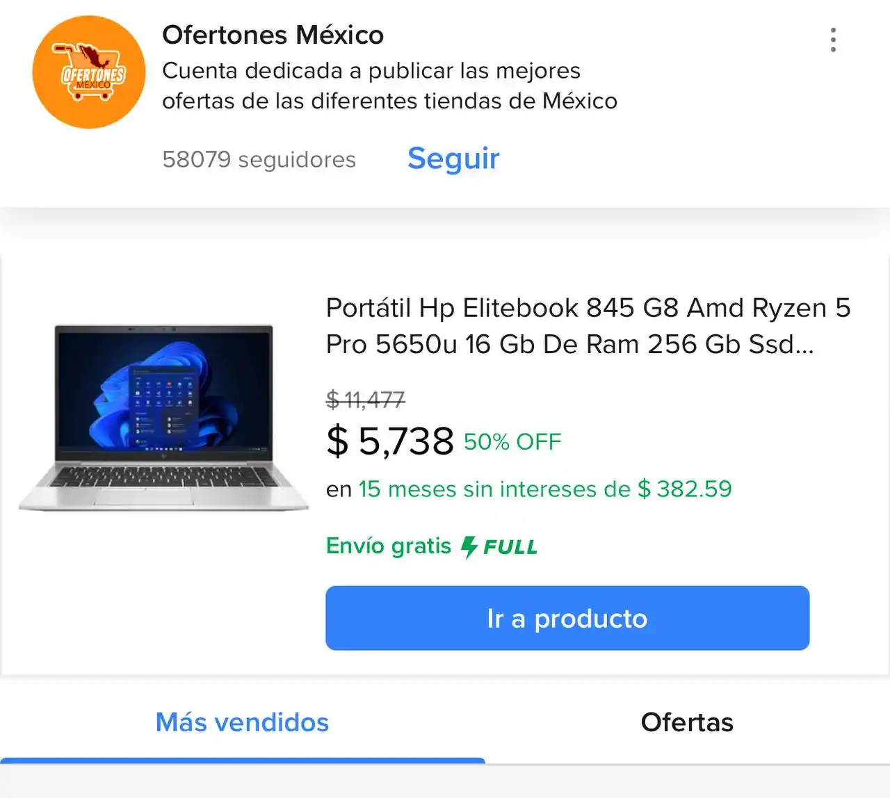Image from Ofertones México : ¡PORTÁTIL HP ELITEBOOK A UN PRECIO IMPRESIONANTE! 💻✨ MercadoLibre: Po...