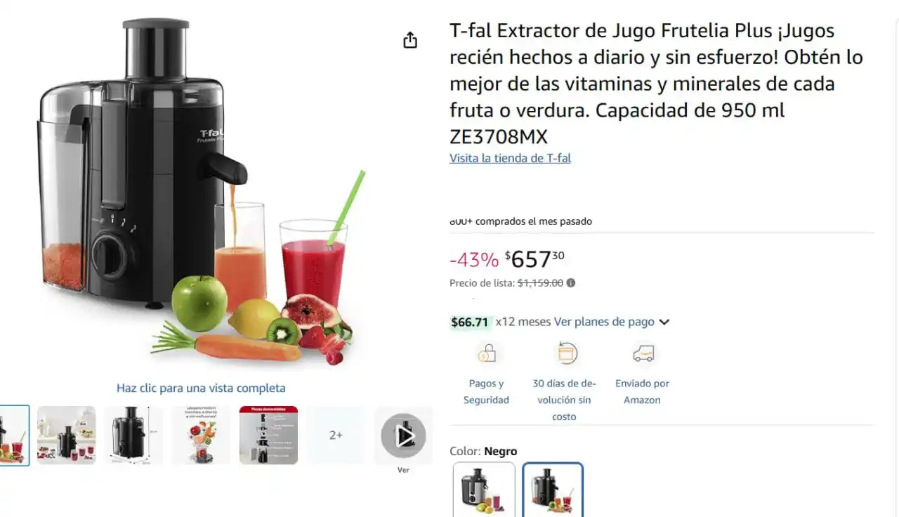 Image from Ofertones México : PRECIO MAS BAJO! T-FAL FRUTELIA PLUS 🍹💥 Amazon: T-fal Extractor de J...