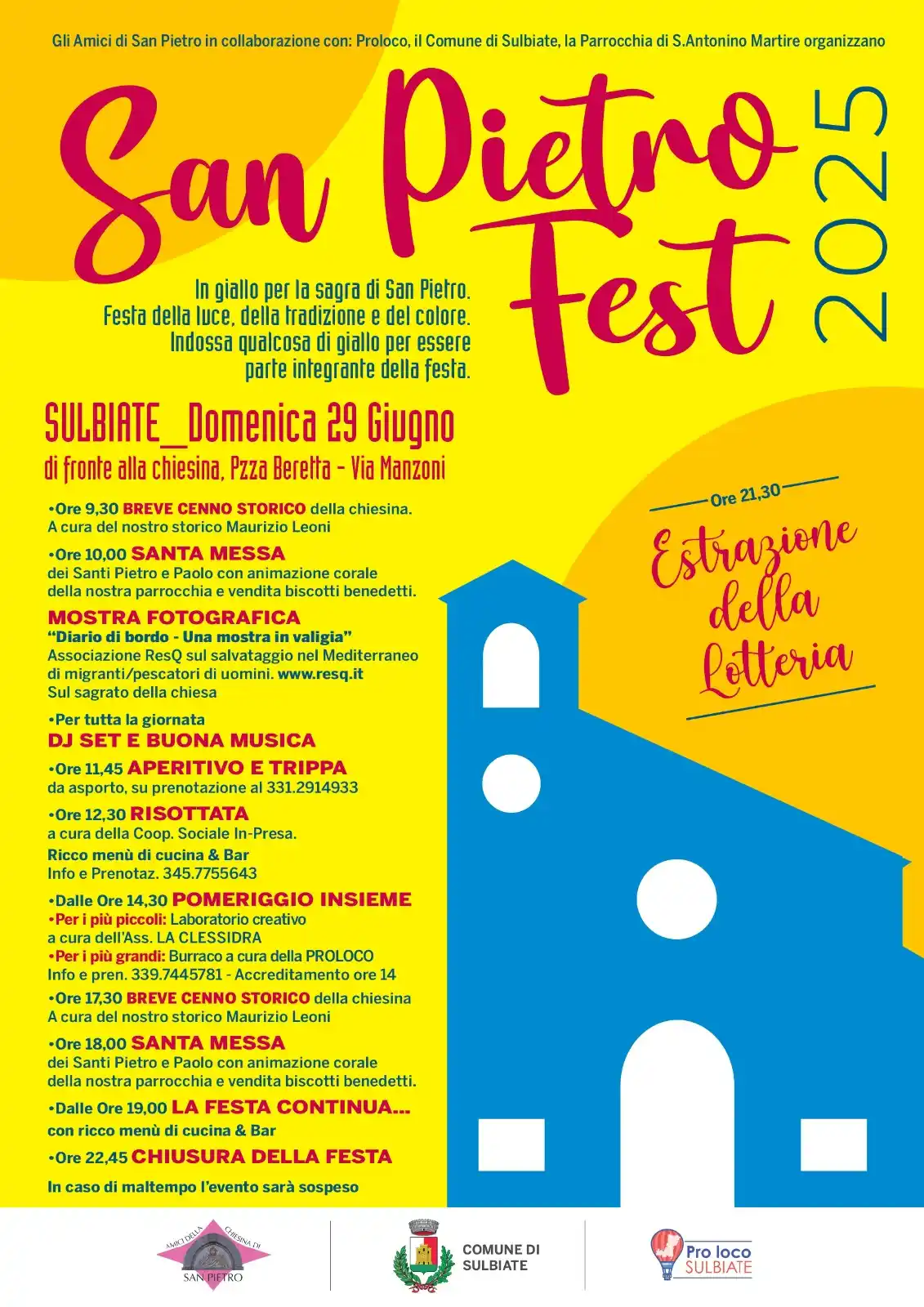 Image from Comune di Sulbiate: 🎉 SAN PIETRO FEST 2025  📍 Domenica 29 Giugno 📌 Piazza Beretta – Via...