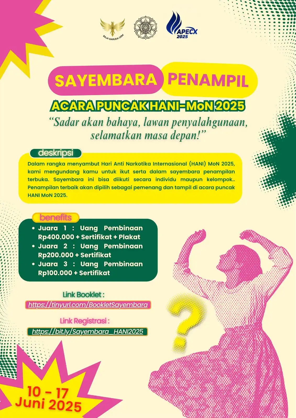 Image from 1001 Kegiatan UGM: *[Sayembara Penampil – HANI MoN 2025 ]*  “Sadar akan bahaya, lawan pen...