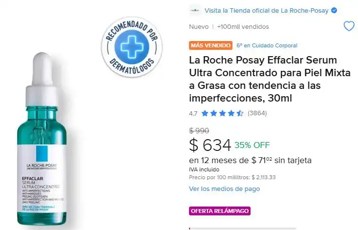 Image from Ofertones México : SERUM PARA PIEL MIXTA A GRASA DE LA ROCHE POSAY🔥 La Roche Posay Effac...