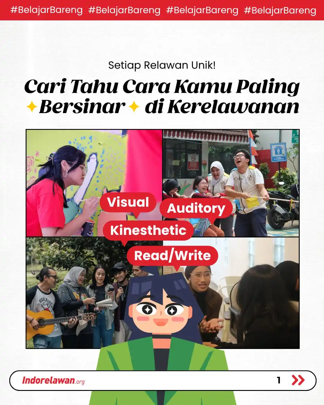 Image from Indorelawan: Setiap orang punya gaya belajar yang beda, begitu juga cara paling efe...