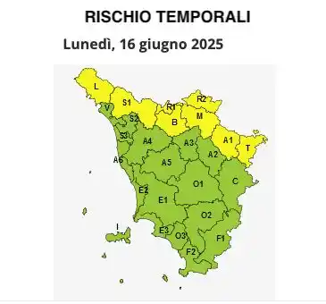 Image from Consorzio Lamma Meteo: Si indebolisce l'alta pressione e infiltrazioni di aria fredda in quot...