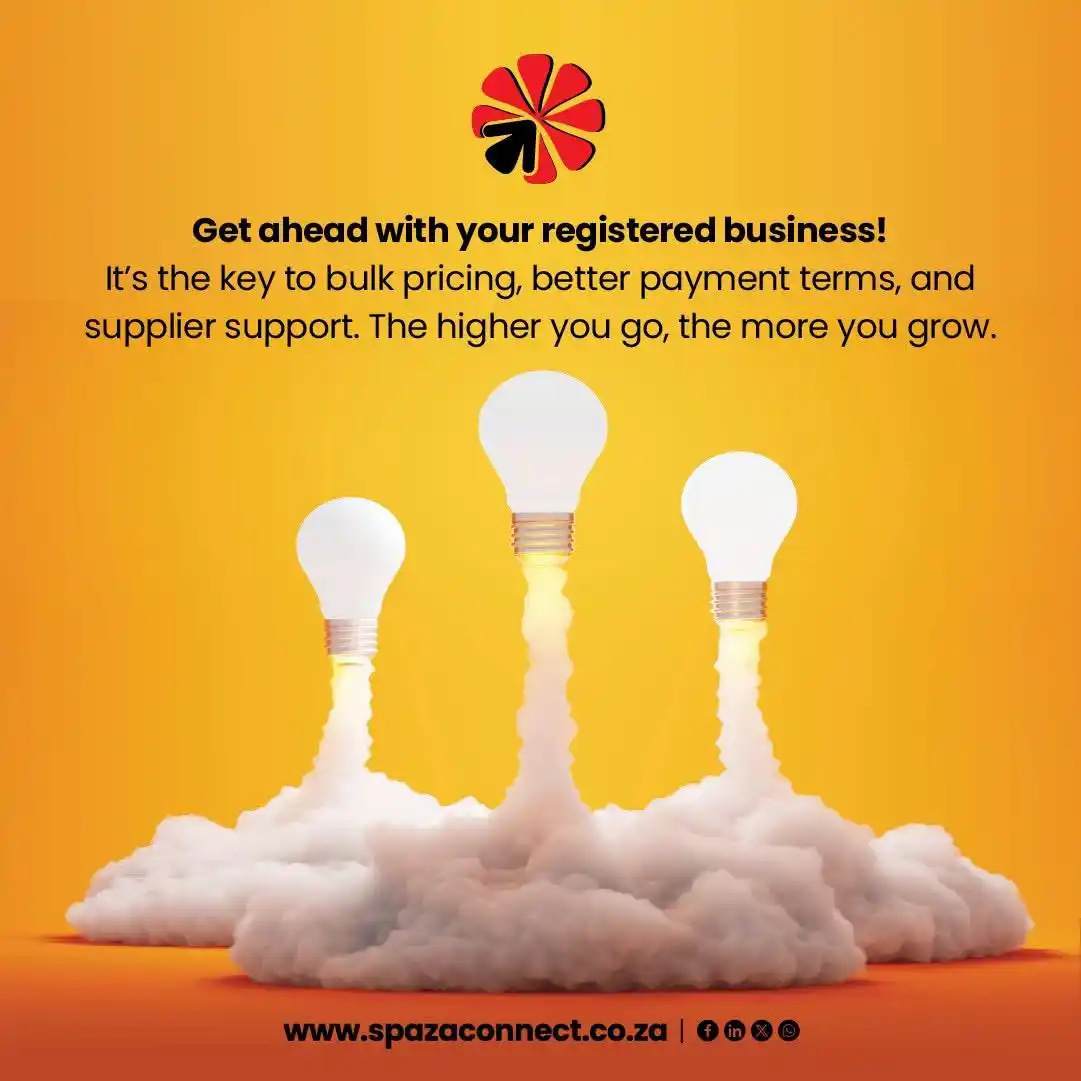 Image from SpazaConnect: Tips & Facts  Fact: Registered spaza shops qualify for supplier discou...