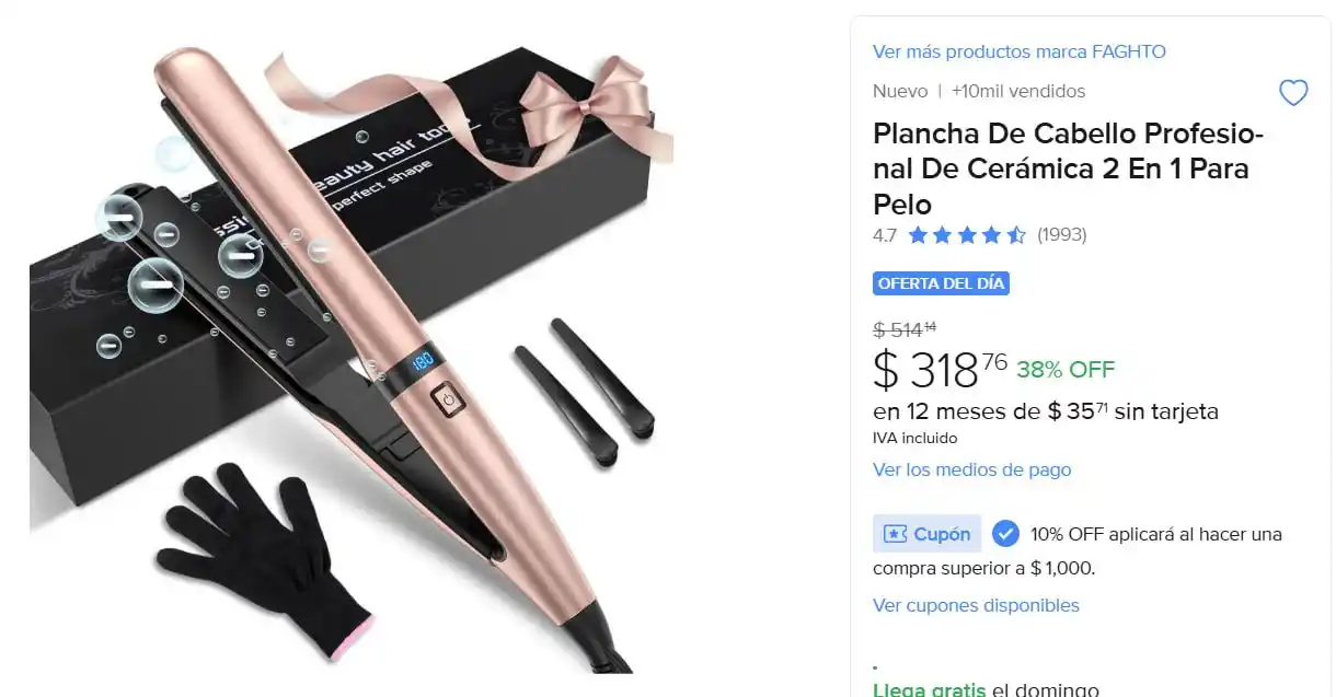 Image from Ofertones México : ¡TRANSFORMA TU PELO CON LA PLANCHA 2 EN 1! 🌟✨ MercadoLibre: Plancha D...