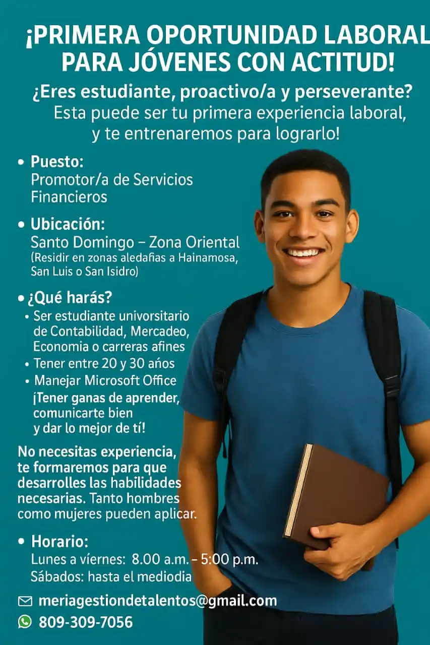 Image from Disi Mota Publicidad Empleos: Ubicación: Santo Domingo - Zona Oriental (Residir en zonas aledañas...