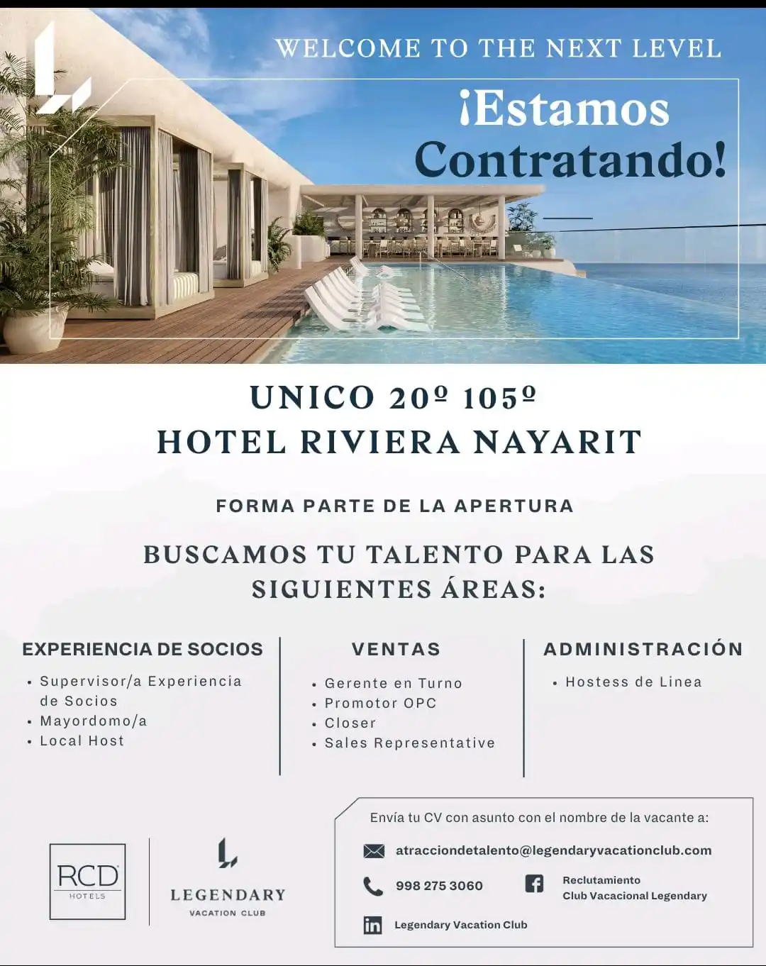 Image from Disi Mota Publicidad Empleos: Vacantes para los Mexicanos que tenemos en el Canal.  Hotel UNICO 20° ...