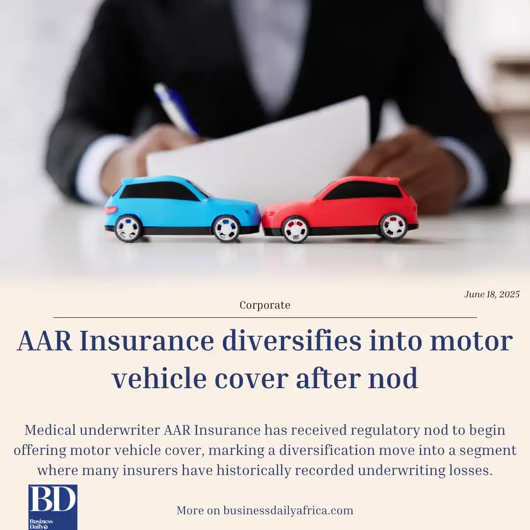 Image from Business Daily: AAR Insurance diversifies into motor vehicle cover after nod   More on...