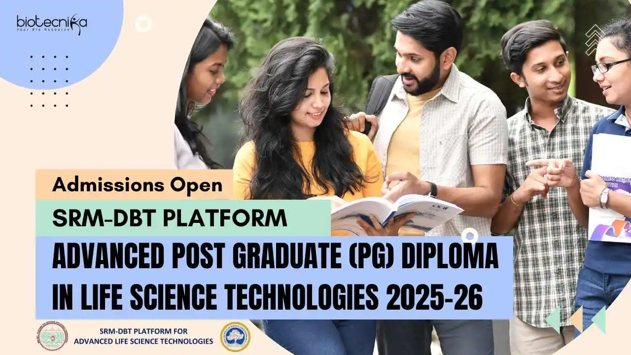 Image from Biotecnika Official ( Biotech, Biology Jobs Exams, Scholarship, Internship): *🚨 Admissions Open: Advanced PG Diploma in Life Science Technologies ...
