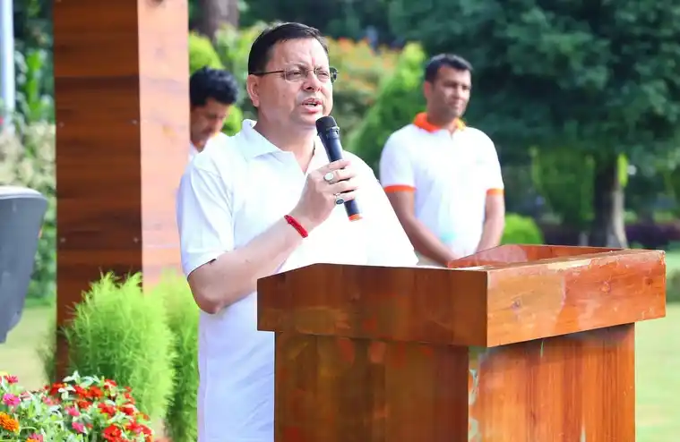 Image from DD News: Ahead of the International Day of Yoga on June 21, Uttarakhand Chief M...