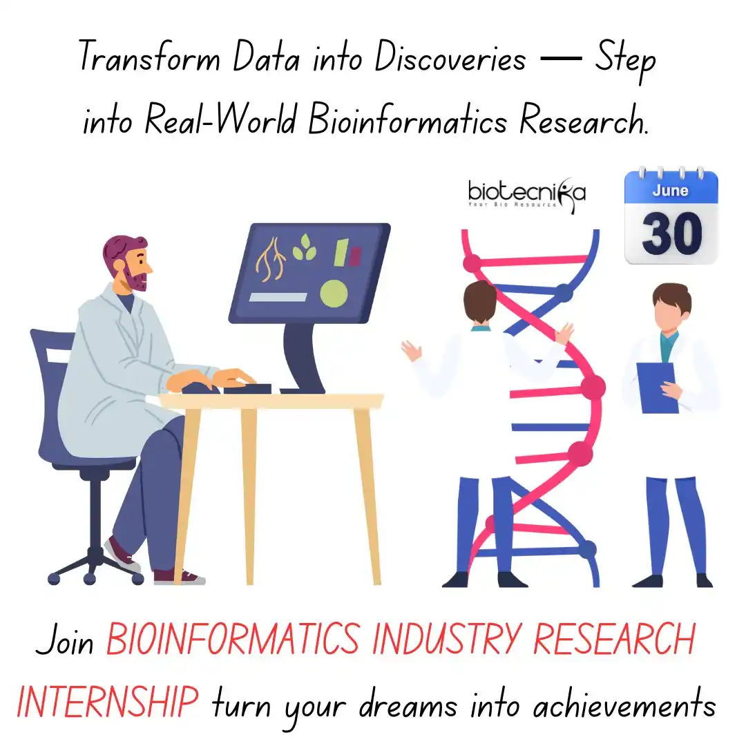 Image from Biotecnika Official ( Biotech, Biology Jobs Exams, Scholarship, Internship): *📢 Bioinformatics Internship – New Batch from June 30, 2025!*  _Work ...