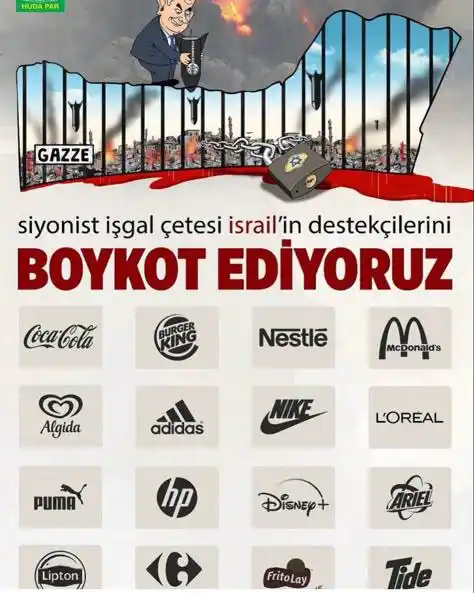 Image from Furkan Haber: BOYKOTU UNUTMA ❗️      Bugün Gazze için bir şey yap ve Siyonist İsrail...