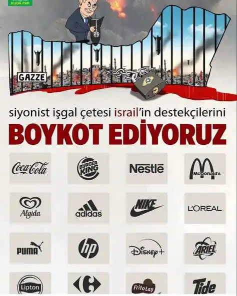 Image from Furkan Haber: BOYKOTU UNUTMA ❗️      Bugün Gazze için bir şey yap ve Siyonist İsrail...