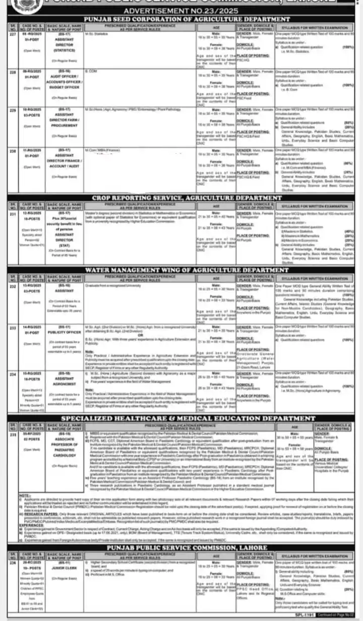 Image from Gcuf Ki Duniya: *Breaking News*  *II Today PPSC Adv # 23 II Multiples Seats Announced*...