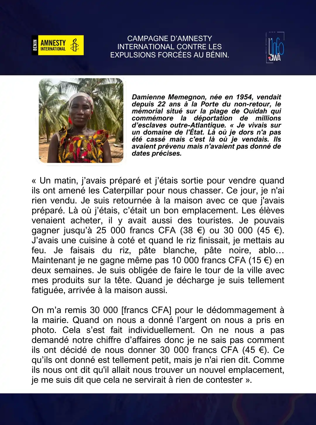 AMNESTY INTERNATIONAL BENIN post