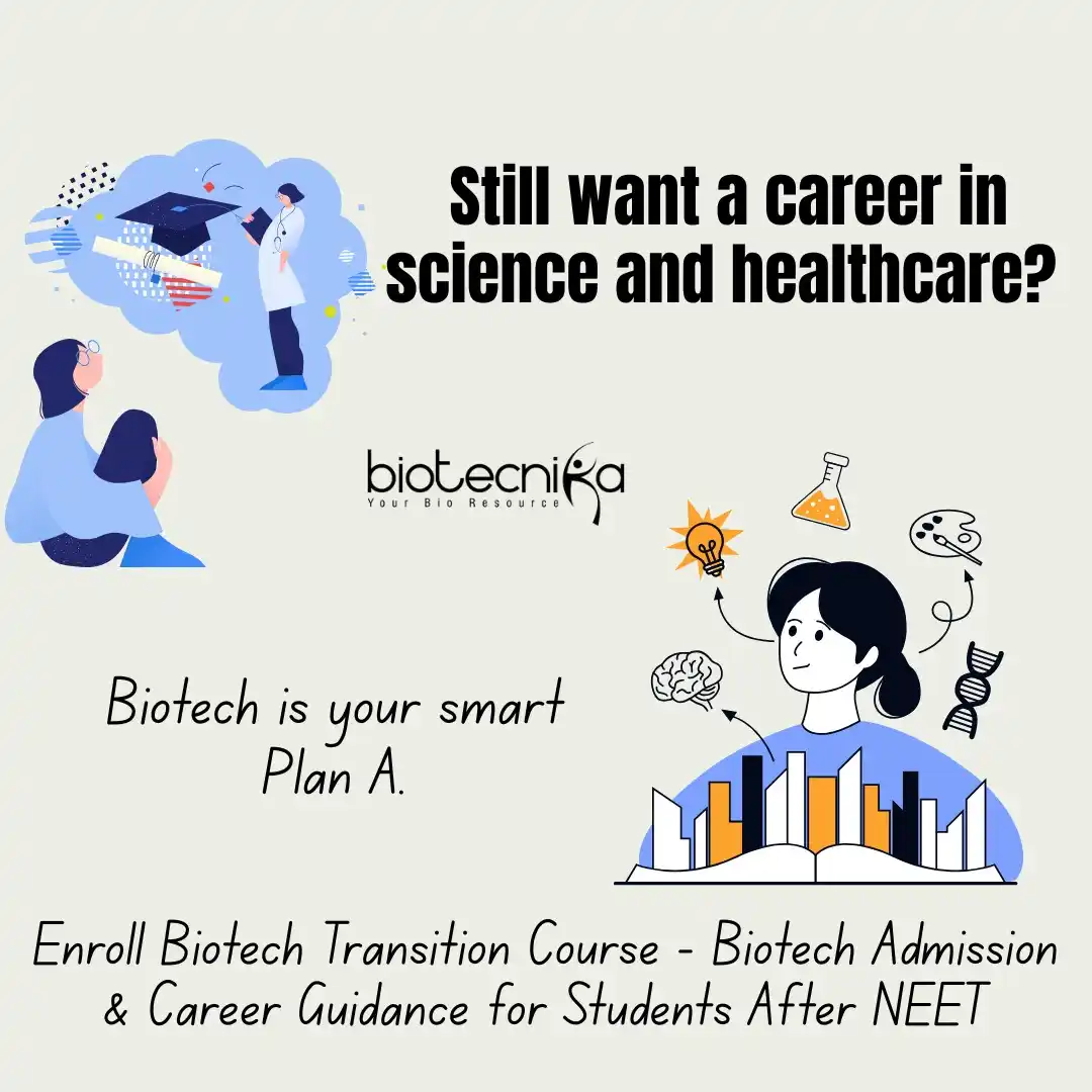 Image from Biotecnika Official ( Biotech, Biology Jobs Exams, Scholarship, Internship): 📉 Didn’t crack NEET? No worries—your future in biology starts here. ...