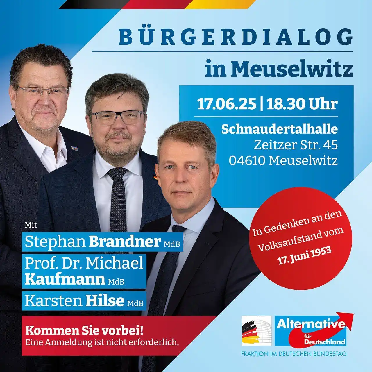 Image from 🇩🇪Stephan Brandner🇩🇪: Dienstag, 17. Juni 2025: 👉Bürgerdialog mit Michael Kaufmann, Karsten ...