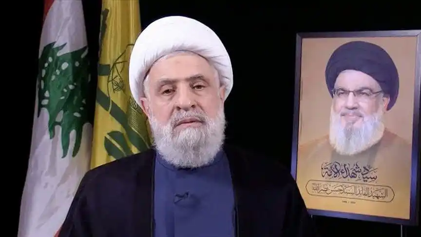 Image from Furkan Haber: *Hizbullah Genel Sekreteri Naim Kasım’dan net açıklama:*   “Biz tarafs...