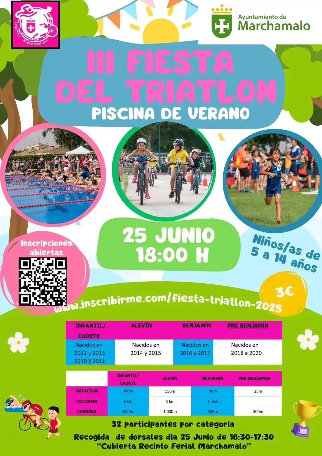 Image from Ayuntamiento de Marchamalo: 🔊 III FIESTA DEL TRIATLÓN MARCHAMALO 📅 25 junio, miércoles ⏰ 18.00 h...