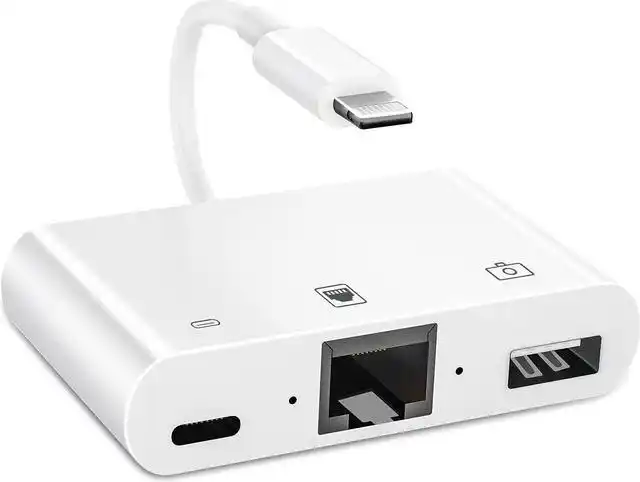 Image from VILLAGE TECH: *Lightning to RJ45 Adapter*   ☘️3 in 1 RJ45 Ethernet LAN Network  ☘️Ad...