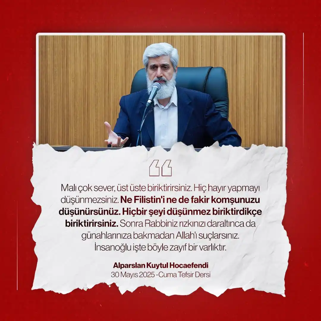 Image from Alparslan KUYTUL: Malı çok sever, üst üste biriktirirsiniz. Hiç hayır yapmayı düşünmezsi...