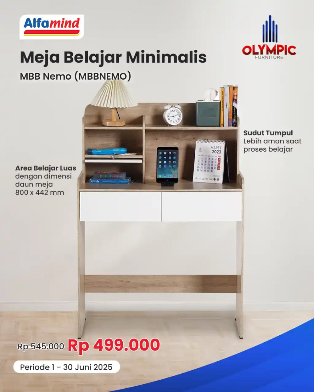 Image from Alfamind: ✨ Meja Belajar Stylish & Fungsional! ✨ Lengkapi ruang belajar si kecil...