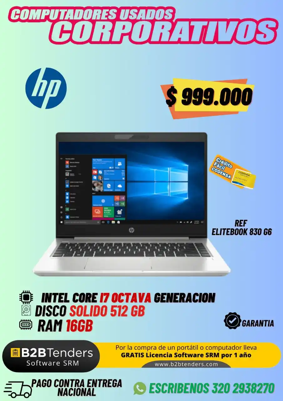Image from Computadores De Segunda Corporativo: 💼 Portátil empresarial de alto rendimiento ✅ HP EliteBook 830 G6 usad...