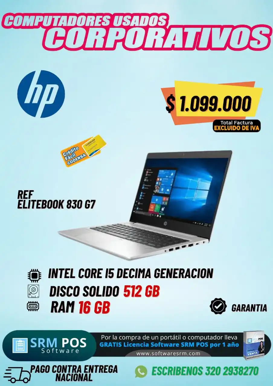 Image from Computadores De Segunda Corporativo: 🚀 Potencia y seguridad para tu trabajo diario ✅ HP EliteBook 830 G7 u...