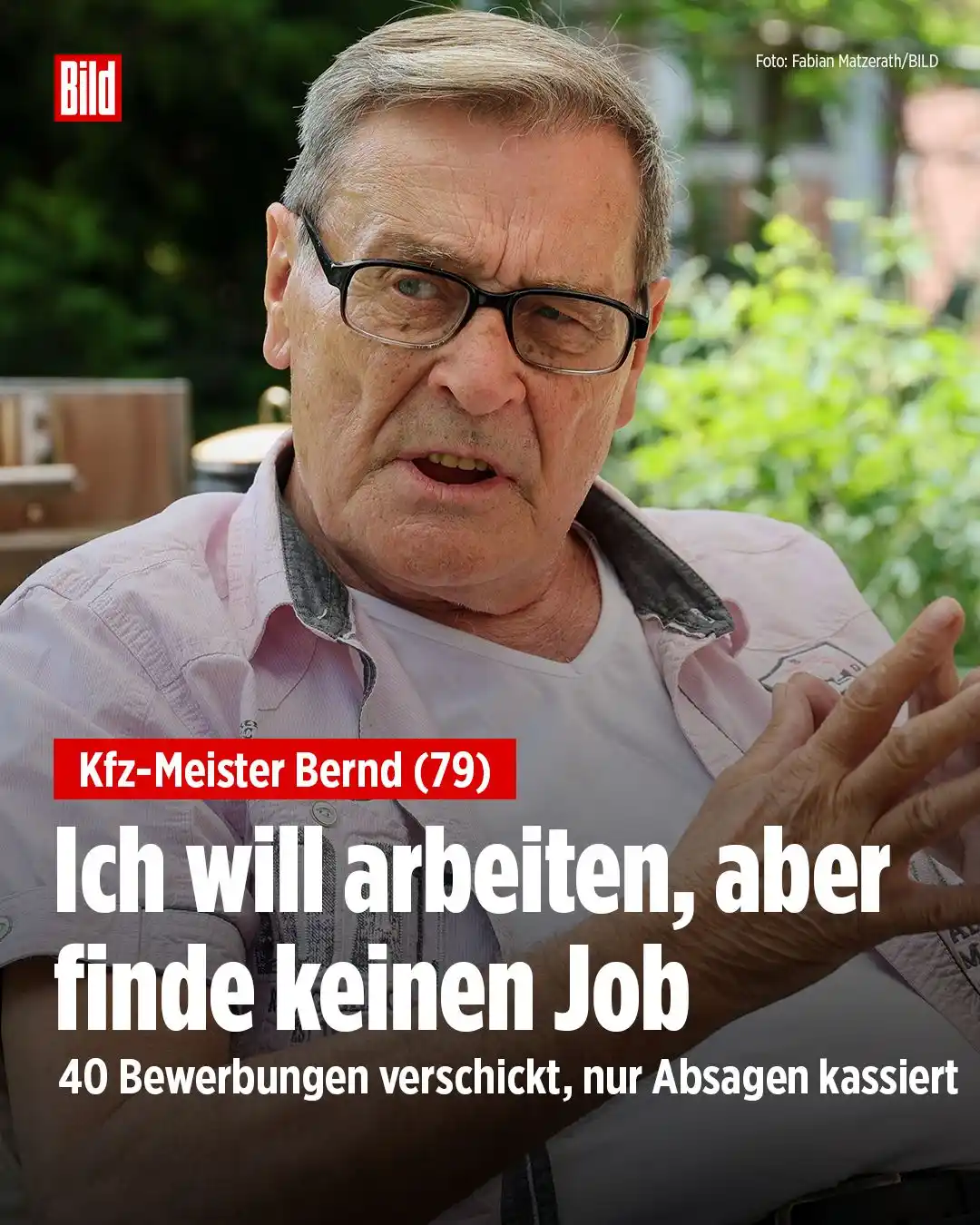 Image from BILD: Rentner Bernd Kranz (79) sucht verzweifelt einen Job als Kfz-Meister –...