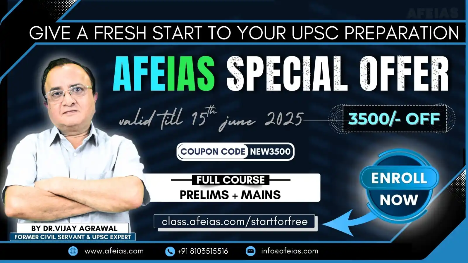 Image from AFEIAS OFFICIAL (UPSC CIVIL SERVICES IAS PREPARATION): 🎉 Special discount Offer: Flat ₹3,500 OFF on our UPSC IAS Online Cour...
