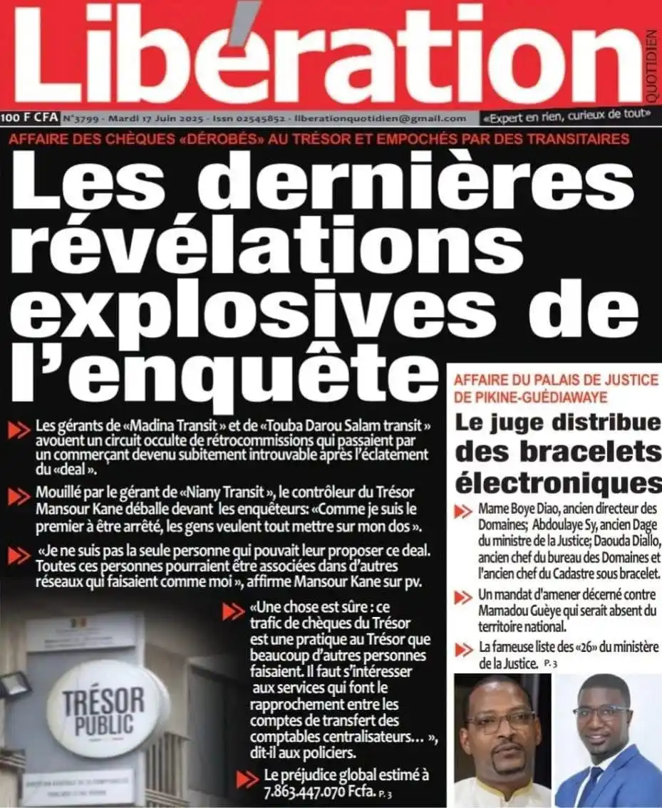 Image from GROUPE D'INFORMATION GÉNÉRALE.: —- Titres des journaux du jour 17 Juin 2025. *AA INFO*...