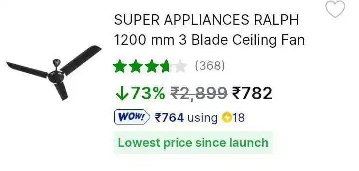 Image from Loot Deals AK™: 1200 mm Ceiling Fan  782 : https://fkrt.cc/gVjzEG8 788 : https://fkrt....