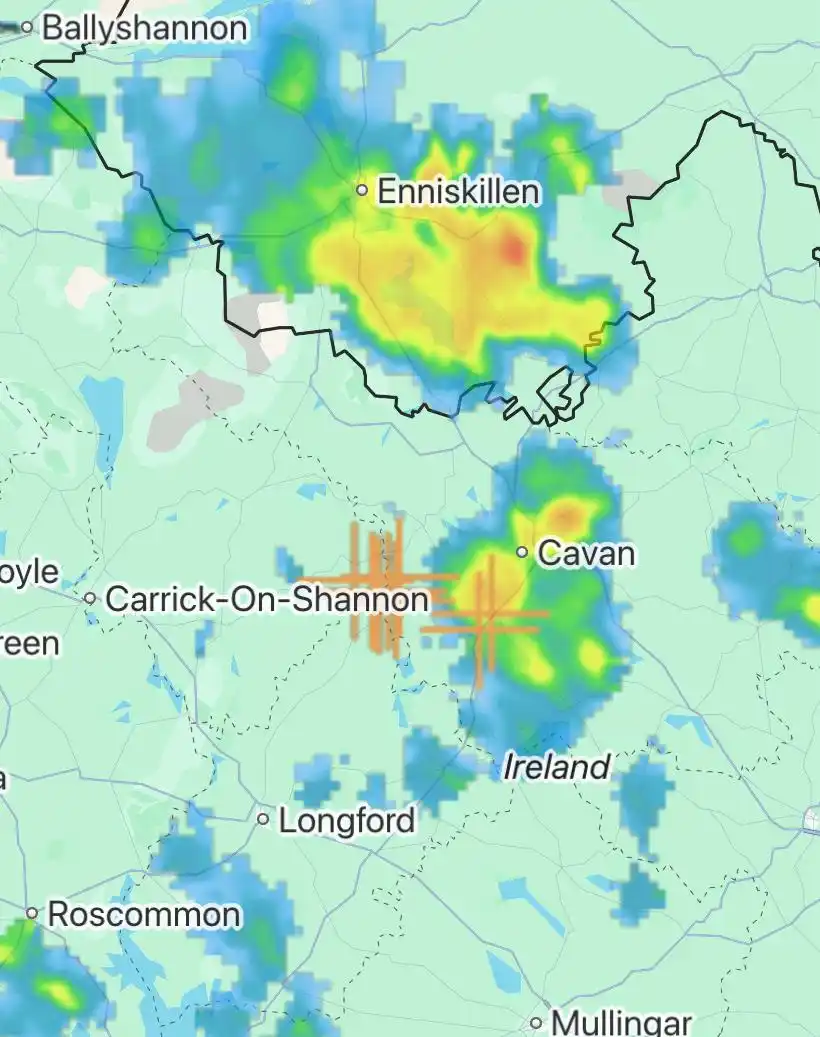Image from Weather Alerts Ireland: ⚡️ A few lightning strikes near Cavan this afternoon! Met Eireann hav...