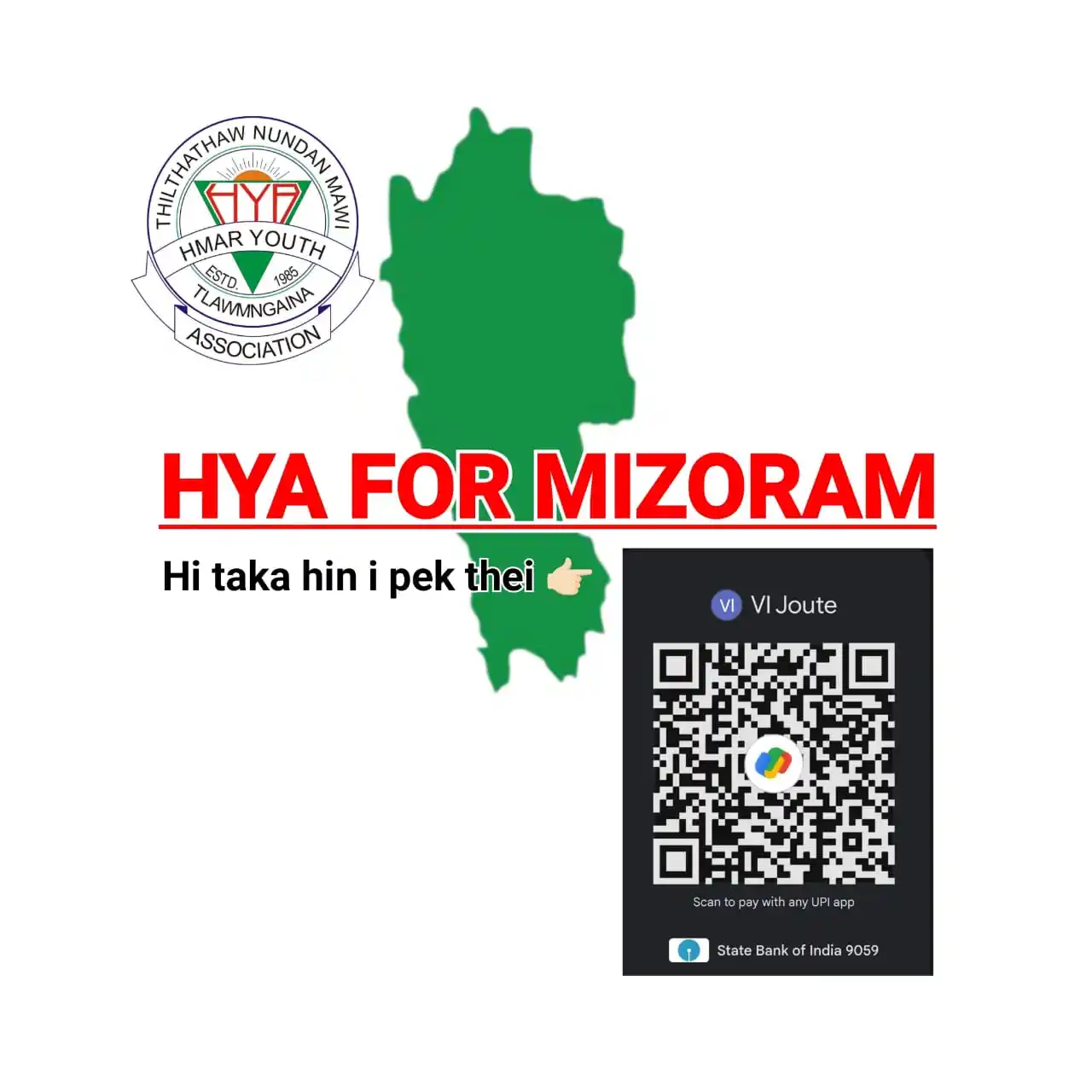Image from TUIṬHAPHAI Chanchinthar: Donation Update: *HYA FOR MIZORAM*  HYA-GHQ in Mizoram khuorel siet a ...